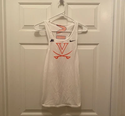 Camiseta sin mangas blanca Nike emitida por el equipo de atletismo Virginia UVA Cavaliers para hombre mediana (14) Foto 1 de 3