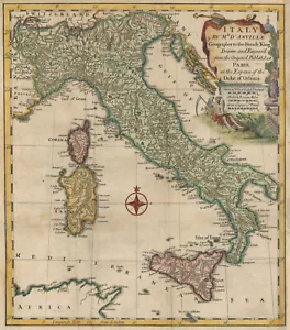 Antique Map "Italy by Mr. D'Anville" Thomas Jefferys, 1747 - Picture 1 of 7