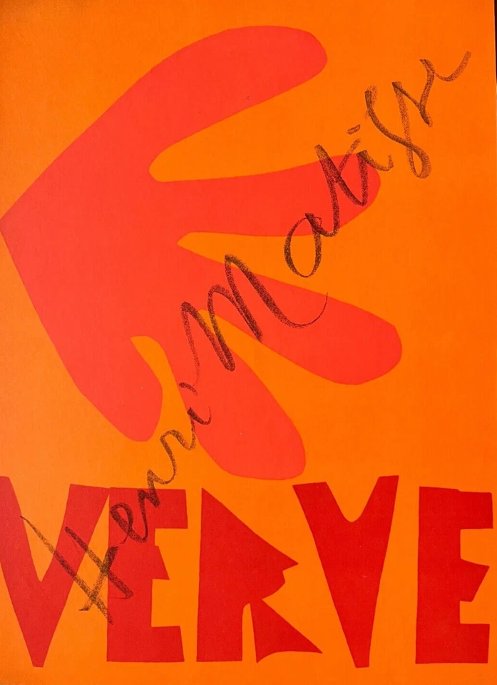 Henri Matisse "Verve Cover" 原装 1958 年 Mourlot 石版画,板签名 — 第 1/4 张图片