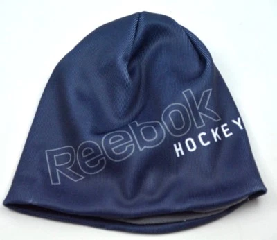 Gorro de invierno Reebok 8998 con logotipo de hockey tejido azul forrado de vellón   Foto 1 de 4