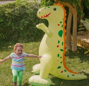 Large Dinosaur Character Inflatable Sprinkler Pool Game, Ages 3 & Up, Unisex - Picture 1 of 6