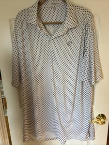 Peter Millar Polo Shirt Mens XXL 2XL Summer Comfort Skull Print White Golf - Picture 1 of 8