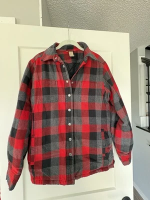 Duluth Trading Co Mujer Mediana Franela a Cuadros Camisa Chaqueta con Solapa  Foto 1 de 4