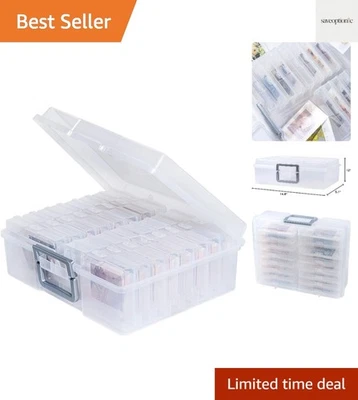 Estuche para fotos de 4" x 6" caja de almacenamiento - 16 organizador de fotos interior... Foto 1 de 4