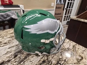 Saquon Barkley Autographed Full Size Kelly Green Replica Speed Helmet BAS ITP - Picture 1 of 4
