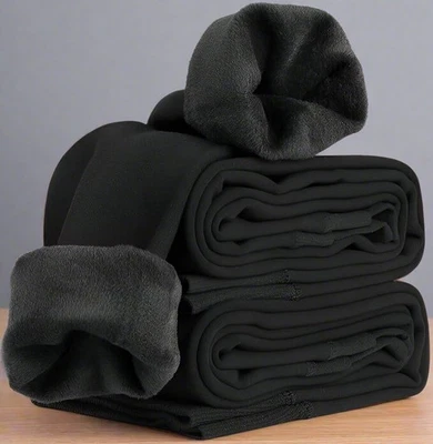 Paquete Doble Mujer Térmico Polar Forrado Terciopelo Leggings Cintura Alta Invierno Cálido Foto 1 de 4