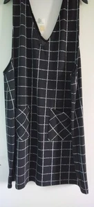 TU - Pinafore Dress - Black & White Square Patch Design - Stretchy - size 22 - Picture 1 of 7