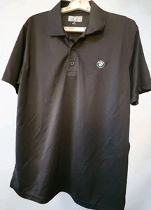 BMW Polo Shirt Mens Medium Logo Embroidered Collared Short Sleeve B7 READ  - Picture 1 of 4
