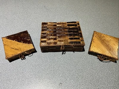 3 Wooden crust Trinket Box with Lid Decor / jewelry - Image 1 of 4