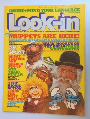 Look-in Magazine #51 - 16th Dec 1978  - Muppets Smurfs Bionics Famous Five ++ - Image 1 of 4