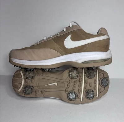 Tênis de golfe vintage Nike tamanho 9, feminino marrom/neutro/castanho e branco com bolsa rara - Imagem 1 de 4