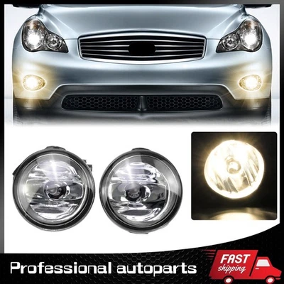 Pair Front Fog Light Lamp For Infiniti G25/G37/Q60 Sedan 2010 2011 2012 13-2014 - Image 1 of 4
