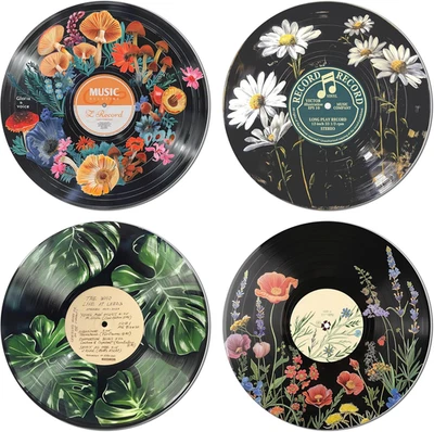 Hippie Decor, Posters for Room Aesthetic - Botanical Wall Art, Record Decor, 4Pc - Image 1 of 4