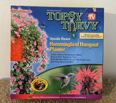 Maceta TOPSY TURVY al revés colibrí Hangout como se ve en TV roja NIOB Foto 1 de 4