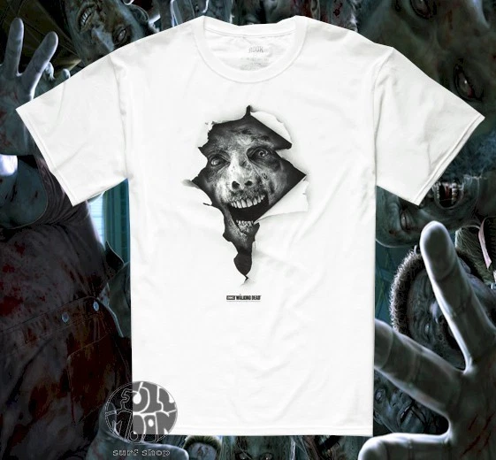 Nueva Camiseta AMC The Walking Dead Zombie Ripped Rooks Para Hombre Foto 1 de 1