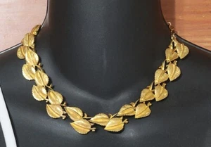 Vintage BSK Double Row Leaf Adjustable Necklace, Mid-Century Designer gn01-9 - Picture 1 of 9