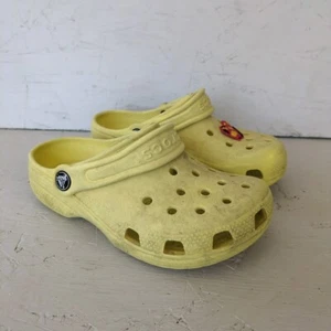 Crocs Yellow Baya Clog Rubber Slip On Youth Kids 1 Unisex J1 Helicopter - Picture 1 of 7