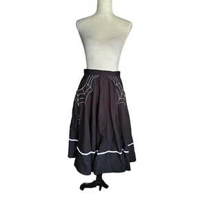 Hell Bunny Spider Web Skirt Gothic Halloween Style Black/White Size S - Picture 1 of 14