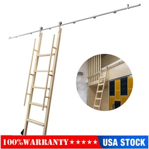 ROLLING LADDER HARDWARE SLIDING LIBRARY LADDER TRACK STAINLESS STEEL /NO LADDER  - Picture 1 of 11