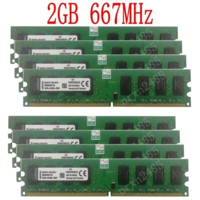 16GB 8GB 4GB 2GB 1GB PC2-5300 DDR2 KVR667D2N5/2G Intel PC RAM Per Kingston IT - Imagen 1 de 4