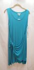 Style & Co Tank Dress PL Teal Tie Front Knot SOFT Sleeveless Casual 