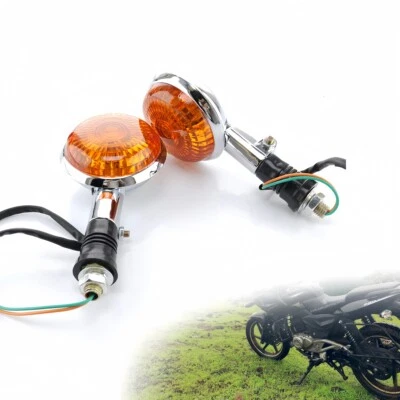2pcs Turn Signal Indicators Light Blinker For Yamaha Virago 250/535 XV250 Chrome - Image 1 of 4