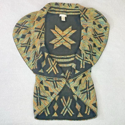 John Paul Richard Aztec Cardigan Vest Women’s Med Open Waterfall Boho Festival - Image 1 of 4