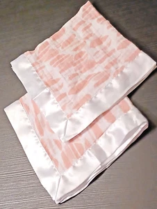 Aden & Anais Loveys Baby Girl Security Blankets Satin Trim 2pc White Pink Rose - Picture 1 of 12