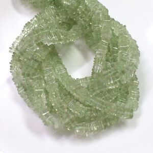 Natural Green Amethyst Gemstone Square Shape Heishi Disc Shape Beads 7-8mm