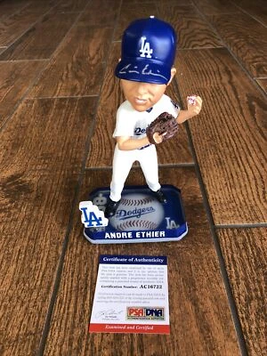 Andre Ethier L.A. Dodgers Springy Logo Bobblehead Forever Firmado Autógrafo PSA Foto 1 de 4