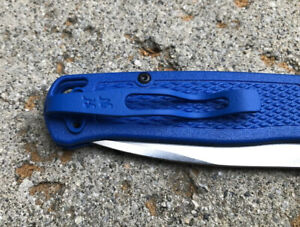 Matte Blue Titanium Deep Pocket Clip For Benchmade Bugout 535 Bailout 537 Knife