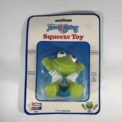 Vintage RARE Muppet Babies Kermit Frog Squeeze Bath Toy Remco 1989 NOS New NIP - Image 1 of 2