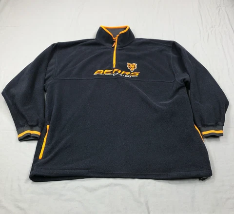 Chicago Bears Jacket Men XXL Pull Over Sweater Fleece Quarter Zip Adult Mock FS9 Cover