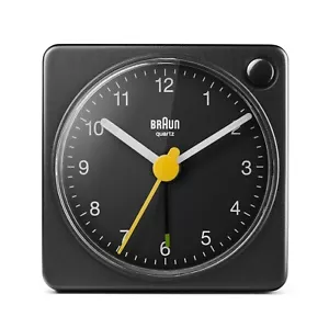 Braun BN-BC2XB Black Square Quartz Alarm Classic Travel Clock 2.2" - Picture 1 of 2