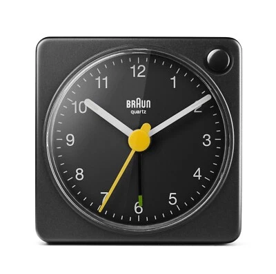 Braun BN-BC2XB Black Square Quartz Alarm Classic Travel Clock 2.2" - Image 1 of 2