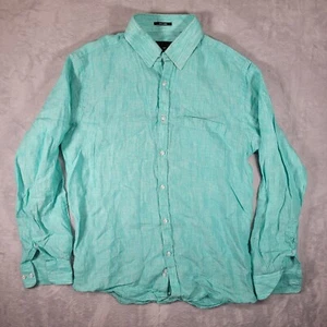 Park Avenue Shirt Herren mittelgrün Leinen schmale Passform Preppy Reise Urlaub Core - Bild 1 von 11