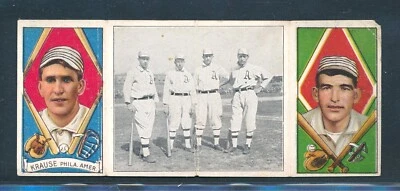 Hassan 1912 T202: The Athletic Infield Baker, Eddie Collins Thomas/Krause ~ Bueno Foto 1 de 2