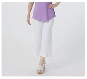 Isaac Mizrahi en vivo! Pantalones elásticos regulares 24/7 blancos NUEVOS talla 32W PLUS - Imagen 1 de 3