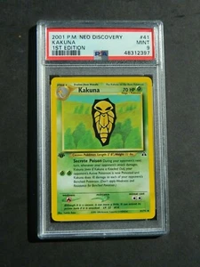 Pokemon PSA 9 1ST EDITION KAKUNA 41/75 NEO DISCOVERY SET NON HOLO - MINT - Picture 1 of 2