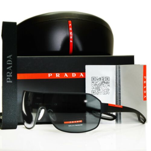  Authentische PRADA Herrensonnenbrille schwarz Schildvisier Ski Sport SPS 52Q DG0-1A1