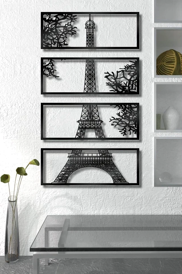 Decoración de pared de la Torre Eiffel de madera 3D Foto 1 de 1