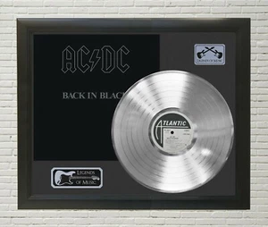 Expositor de discos LP platino leyendas de la música de madera negra enmarcado AC/DC  - Imagen 1 de 4