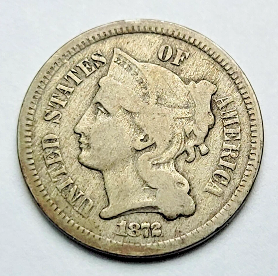 1872 Philadelphia Mint Three Cent Nickel Coin - Image 1 of 2