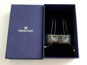 SWAROVSKI Boucles d'oreilles longue Swan Pendants Bleu cygne /EBMC - Imagen 1 de 2