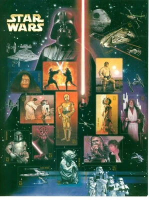 Hoja de 15 estampillas de Star Wars 2007 41c MNH Foto 1 de 2