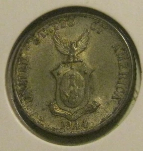 1944D 20 Centavos PHILIPPINES Uncirculated & Scratched - Picture 1 of 2