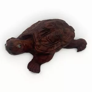 Turtle Carved Wood Figurine Figure Nicely Done Vintage Small Sculpture Beautiful - Picture 1 of 10