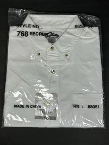 Tri Mountain Recruit Shirt Men's White Pocket Button Up Short Sleeve Size XL NWT - Picture 1 of 4
