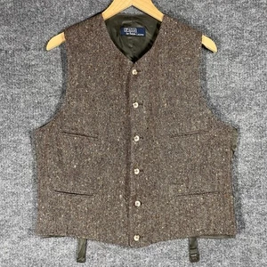 VINTAGE 80er 90er Polo Ralph Lauren Donegal Tweed Weste Weste Herren Gr. 42 Anzug - Bild 1 von 18