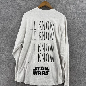 Star Wars Spirit Jersey Shirt Mens Medium Gray I Know Millennium Falcon Disney - Picture 1 of 16